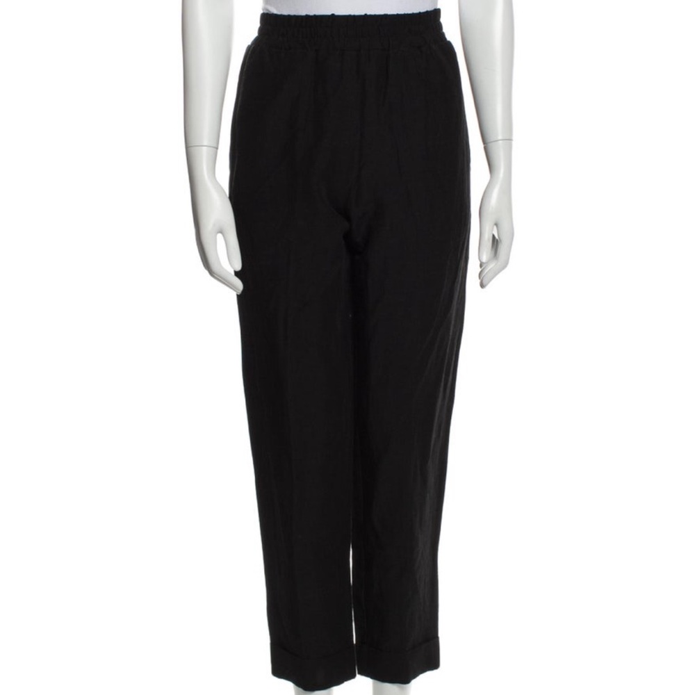 ATM linen blend pants straight leg black size S